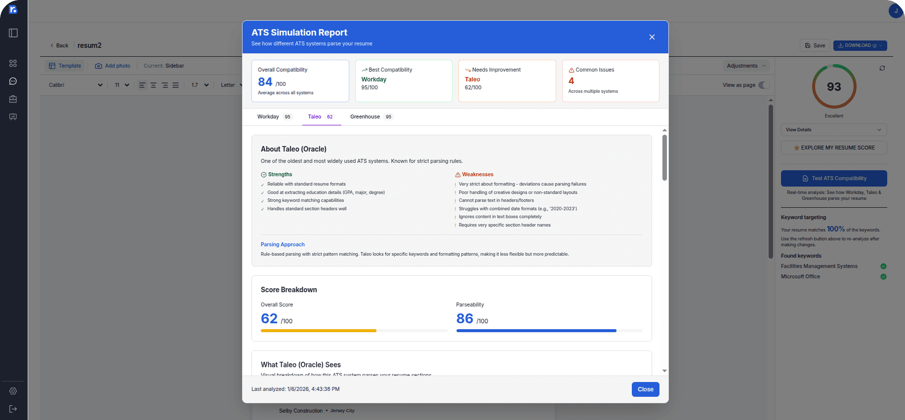 ATS Checker Interface