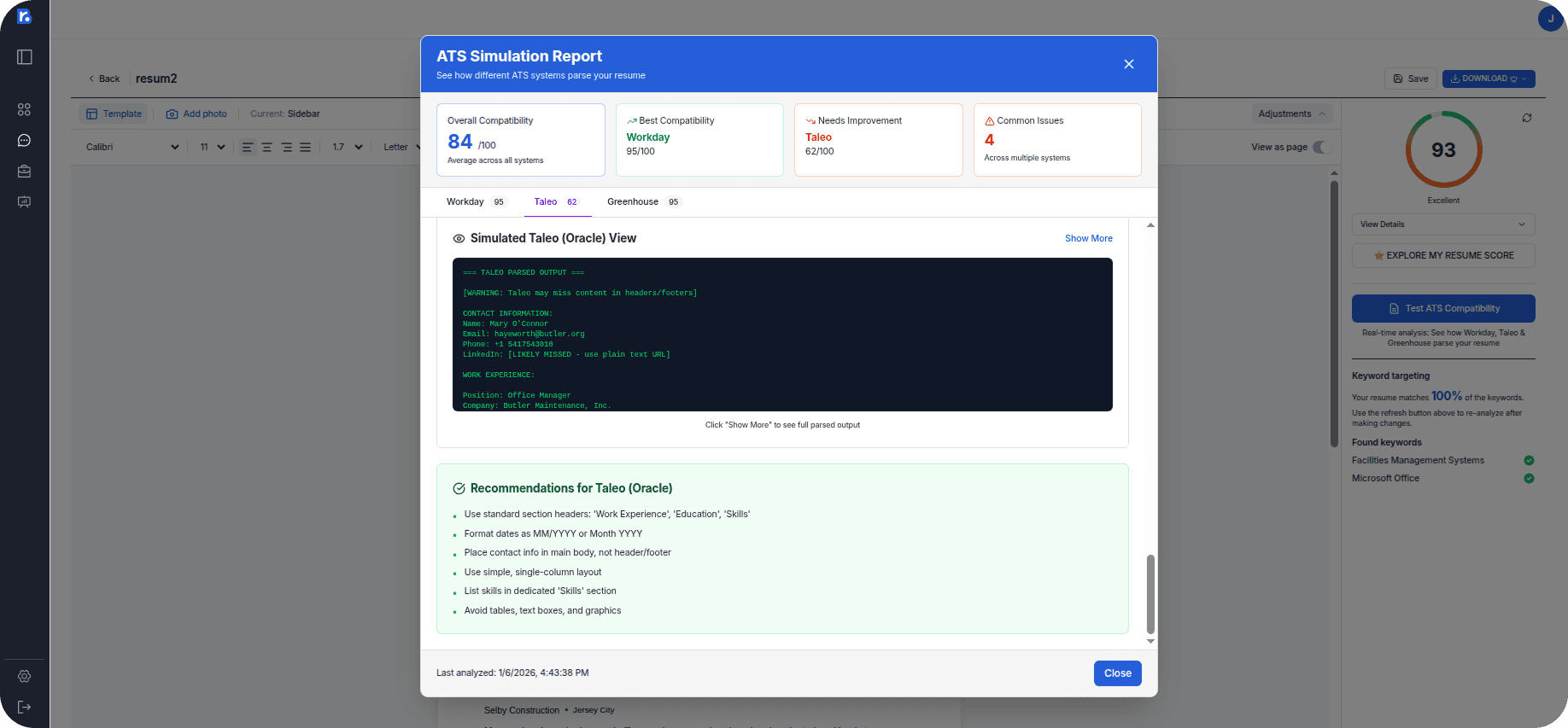 ATS systems simulation