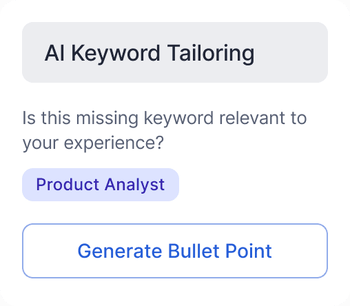 AI Keyword Tailoring automation interface